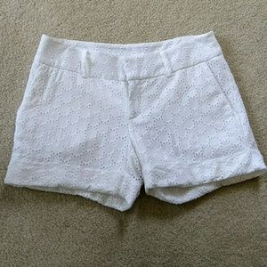 INC white eyelet shorts size 0